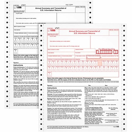 Tops Form, Tax, 1096, Carbonless Pk TOP2202