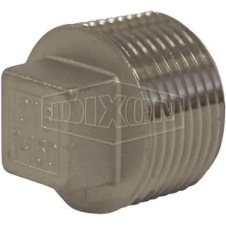 Dixon Square Head Plug, 2 in Nominal, MNPT End Style, 150 lb, 316 SSss Steel SHP200SS