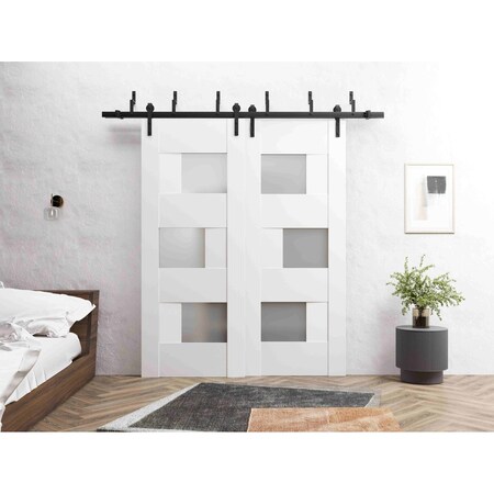 Vdomdoors Barn Interior Door, 24" x 84", White SETE6933BBB-WS-36