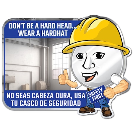 Se-Kure View 23'' W X 15'' H ''Don'T Be A Hard Head. Wear A Hard Hat'' Bilingual Mirror BSM306-M