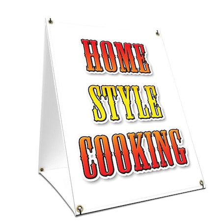 Signmission Home Style Cooking, 36 Inch x 24 Inch A-frame Yard Sign, Plastic Sign SBC-2436-Home Style Cooking