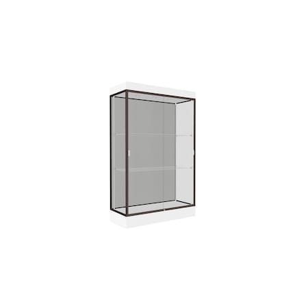 Ghent Lighted Floor Display Case 48x76x20, 6" Base, Bronze 92LFHB-BZ-WHT