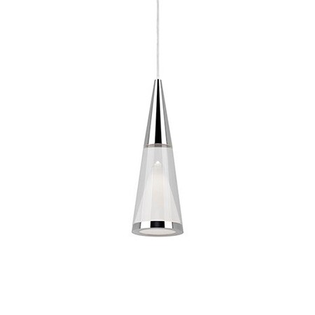 Kuzco Lighting Single Led Pendant w/Unique Conical Shape w/Chrome Tip Clear w/Interna 402401CH-LED