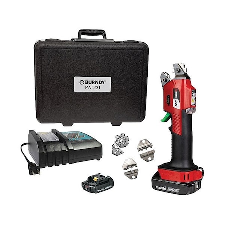 Burndy Battery Crimper, 18 V DC, 18V, Die, 2 Ah PAT221A02A2