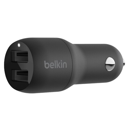 Belkin Dual Port Usb A Car Charger 24w, Black CCB001BTBK