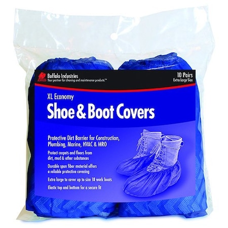 Buffalo Industries X-Large Blue Economy Shoe and Boot Covers, 10 Pairs 68401