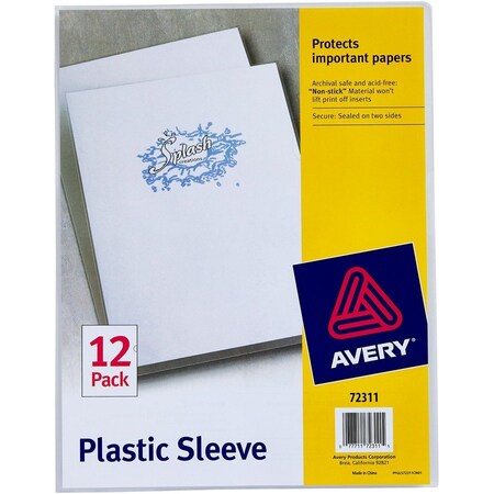 Avery CLEAR PLASTIC SLEEVES, LETTER SIZE, CLEAR, 12PK 72311