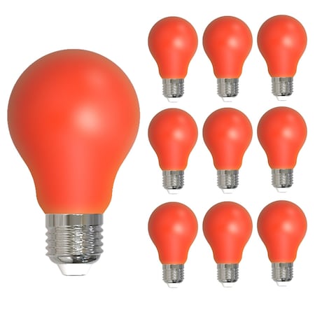 Bulbrite 25W Equivalent Ceramic Red Color A19 Weatherproof Outdoor E26 Medium Base FloodLED Light Bulb, 10PK 862312