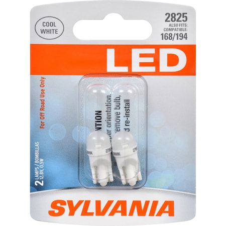 Sylvania Bulbs, 0.5 W, 12.8 V, LED 2825SL.BP2