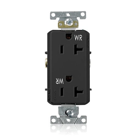 Leviton Receptacle Outlet, 20A, Black, 125V WDR20-E