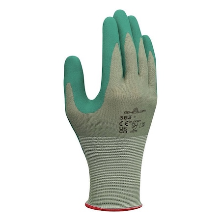 Showa Biodegradable Coated Gloves, Biodegradable Nitrile, Palm, L 1 PR 383L-08.RT