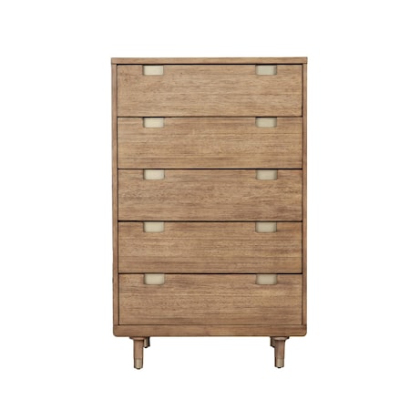 Homeroots 33" Brown Solid Wood Five Drawer Dresser 524132