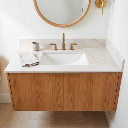 Ackland LustreLine Sarena 37 in. x 22 in. Engineered Stone Integrated Single Sink Vanity Top AKFVNQZSARE37X22P-SB