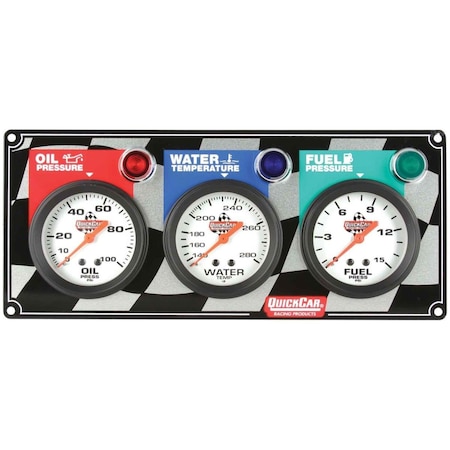 Quickcar Racing Products 3 Gauge Panel - OP-WT-FP QRP61-6012