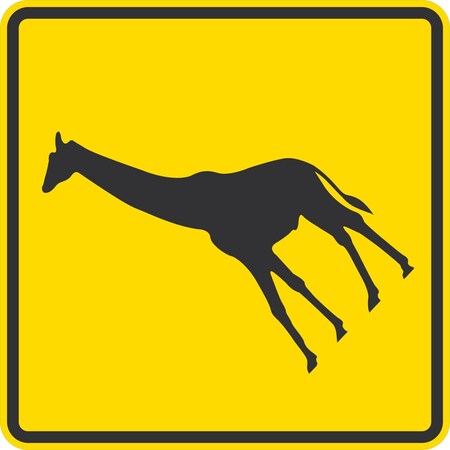 Lyle Giraffe Crossing Symbol, 24x24, Diamond Grade, Yellow G-12226-DG_24x24