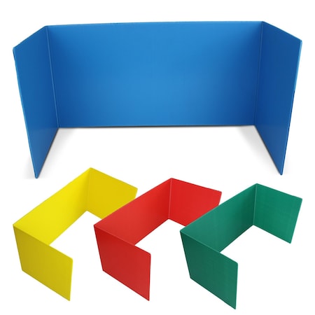 Flipside Assorted Premium Corrugated Plastic Study Carrel Pack of 24 19280