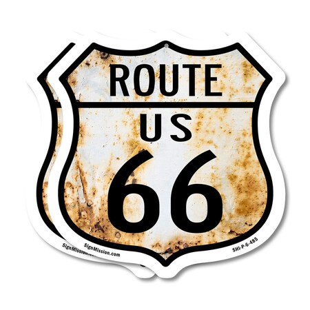 Signmission Route Us 66 Rustic, 6 inch X 6 inch, Plastic Sign, 2PK SHI-P-2PACK-6-485