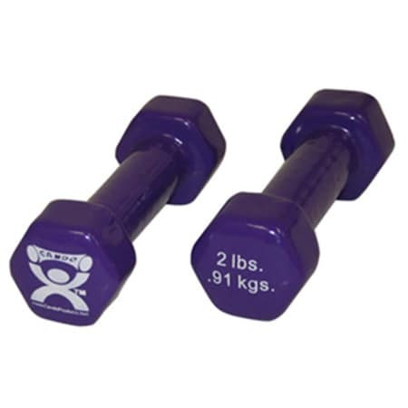 Cando International 2 lbs Vinyl Coated Dumbbell, Violet - 1 Pair CanDo-10-0551-2