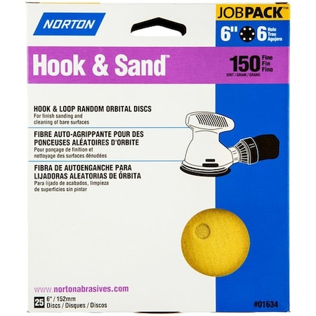Norton Abrasives Sand Disc 150G 6" 25Pk 07660701634
