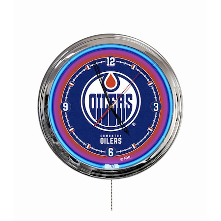 Holland Bar Stool Edmonton Oilers 16 LED Wall Clock ClkL16