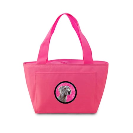 Carolines Treasures Pink Weimaraner Zippered Insulated School Washable And Stylish Lunch Bag Cooler LH9386PK-8808