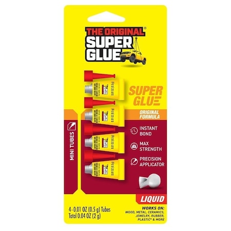 The Original Super Glue Single-Use Super Glue, Liquid, Characteristic, Clear/Transparent, 0.5 g, Tube 11710072