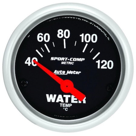 Auto Meter 3337-M 2 in. Mini Sport Comp Electric Metric Water Temperature Gauge ATM3337-M