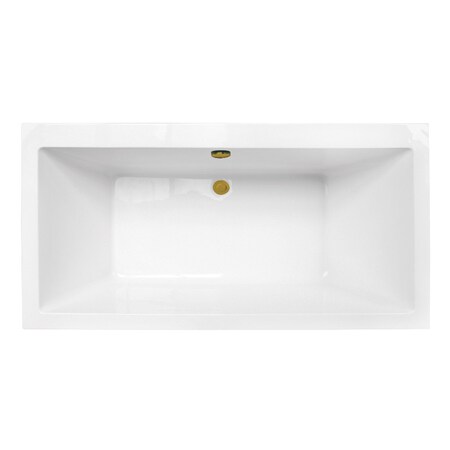 Kingston Brass 66-Inch Acrylic Rectangular Double Ended Freestanding Tub with Overflow/Drain Assembly VTSQ663422M7