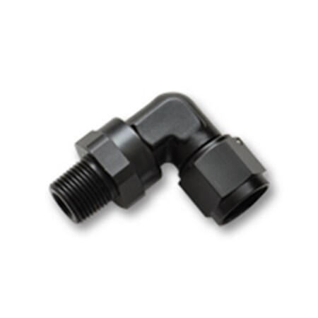 Vibrant -6 AN to 0.12 in. NPT Female Swivel 90 deg Adapter Fitting 11383