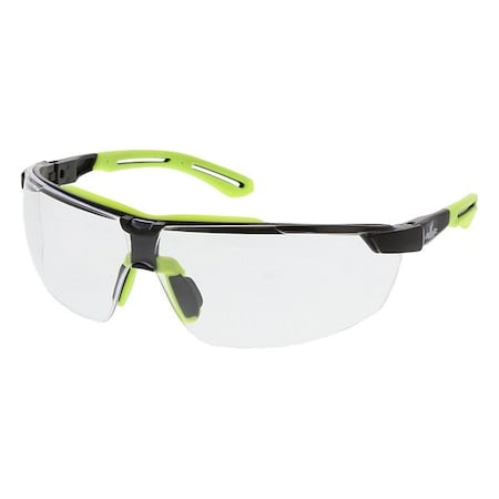 Mcr Safety Klondike (KD7R), Safety Glasses, Duramass Hard Coat, Clear Lens, Black Frame, Half Frame, 1 PR KD7R10