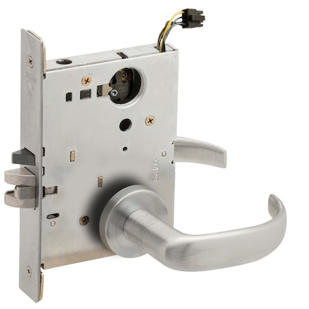 Schlage Grade 1 Fail Secure Electric Mortise Lock, Non-Keyed, 17 Lever, A Rose, Satin Chromium Plated Finis L9091EU 17A 626