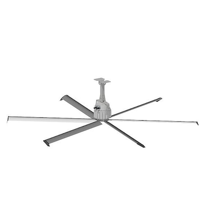 Skyblade Ceiling Fan, 7 ft Blade Dia, Variable Speeds, 120/230V AC, Silver Powder Coat GPROP-0721-623-1