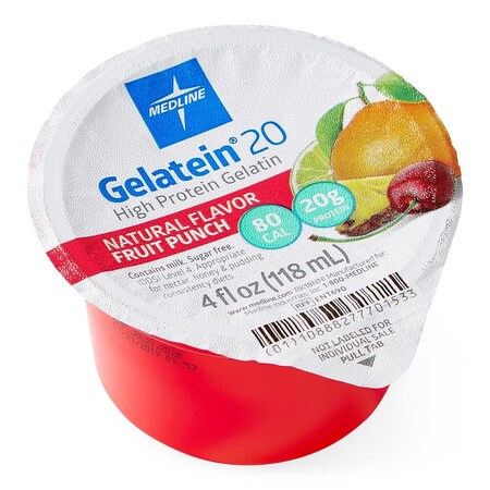 Medline Active Gelatein 20 Supplement, Fruit Punch Flavor, 4-oz. Cup, 36PK ENT690