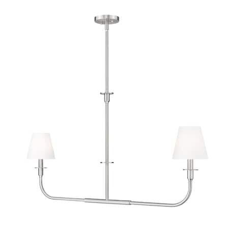 Z-Lite Tova Brushed Nickel 2 Light Linear Chandelier 3049-42L-BN