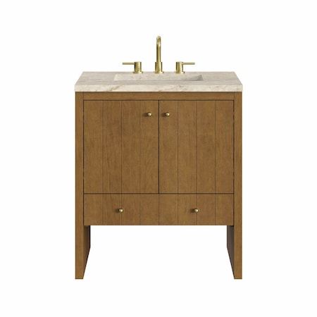 James Martin Vanities Hudson 30" Single Vanity, Honey Oak w/ 3 CM Tajnar Eclos Top 435-V30-HNO-3TJR