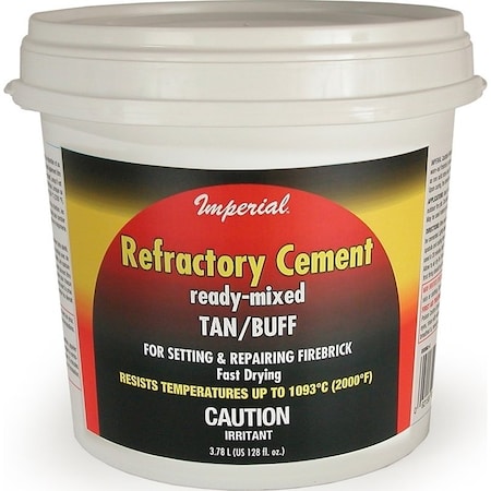 Imperial Refractory Cement, Paste, BuffTan, 128 floz Tub KK0308
