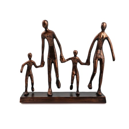 Homeroots 13" Copper Aluminum People Tabletop Sculpture 568878
