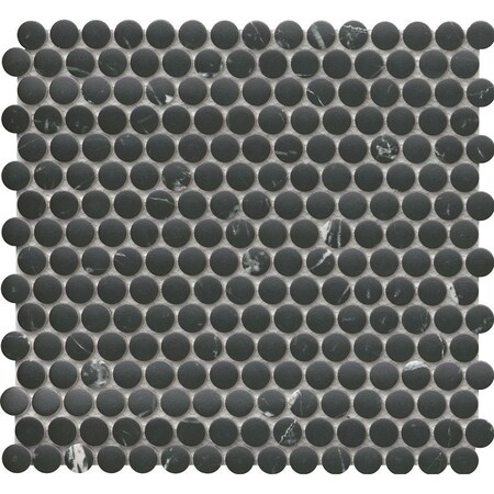 Emser Tile Elegan Series Porcelain Mosaic Tile, 12 in L Tile, 11 in W Tile, Pressed Edge, Nero, 20PK W95ELEGNE1112MOPM