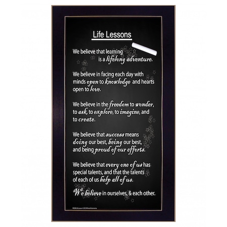 Homeroots Life Lessons 5 Black Framed Print Wall Art 407454