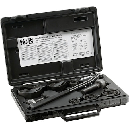 Klein Tools 9 Piece Knockout Punch Set with Wrench, 10 ga. 53732SEN