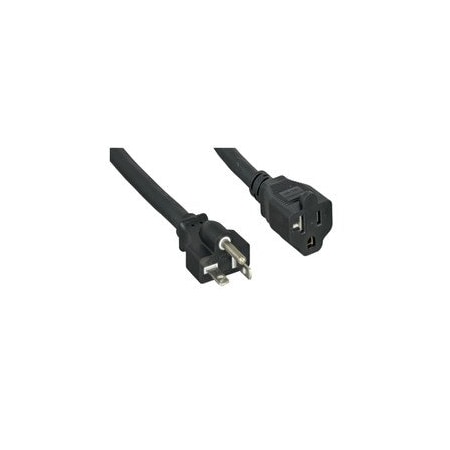 Cable Wholesale Black NEMA 5-20P TO NEMA 5-20R, 12/3, 20 Amp, UL Listed, SJT, 15 foot 10W3-02315