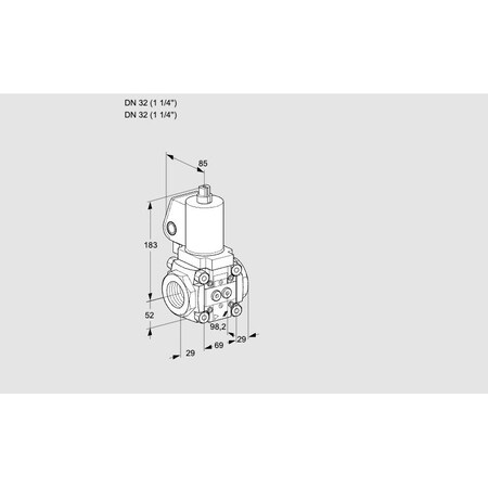 Honeywell Kromschroder Magnetic Relief Valve - VAN2T32N/NQGL, 15-40 DN, 200/1000 mbar, Threaded KS88013701
