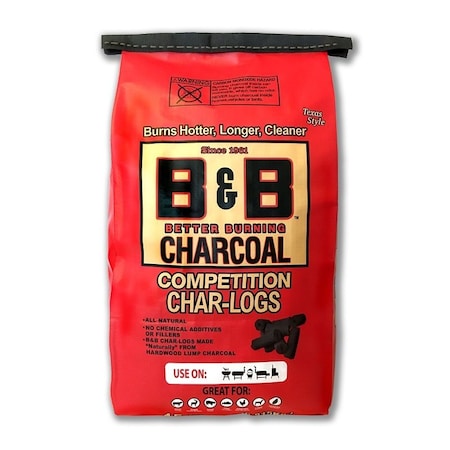 B & B Charcoal Competition Series Charcoal Log, 15 lb Bag B00203