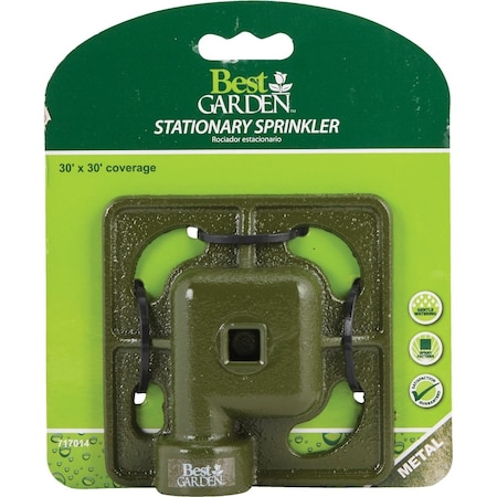 Best Garden Metal 30 Ft. Dia. Square Stationary Sprinkler Green 59056