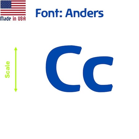 Aacc Self-Adhesive Vinyl Letter: c, Scale: 2 cm. Color: Blue Font: Anders by, 24PK AACC-Anders-lc-Blue-M2x24