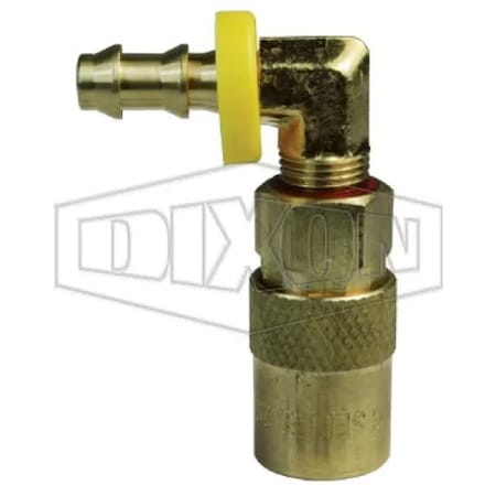 Dixon DQC CM Industrial Mold Interchange Unvalved Coupler, 3/8 in Nominal, Push-Loc Barb, Brass 3CM9B3-B-E