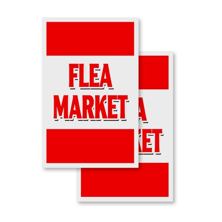 Signmission Flea Market, Vinyl Decals Only 24 Inch x 36 Inch, Vinyl Decal, 2PK DSB-2436-2PACK-Flea Market
