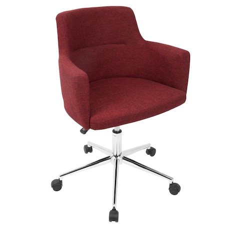 Lumisource 30.8 - 34.3 x 26.5 x 23.5 in. Andrew Contemporary Adjustable Office Chair, Red Fabric OC-ANDRW R