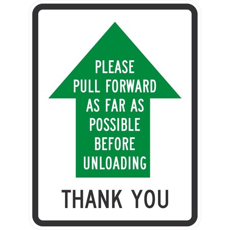 Lyle Pull Forward As Far As Possible Before Unloading with, 18x24, High Intensity Prismatic, White G-10563-HI_18x24