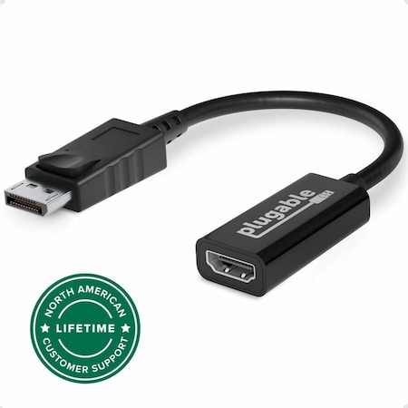 Plugable Technologies ACTIVE DISPLAYPORT TO HDMI ADAPTER- DRIVERLESS , CONNECT ANY DISPLAYPORT-ENABLED DP-HDMI